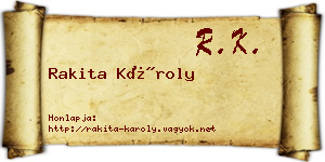 Rakita Károly névjegykártya